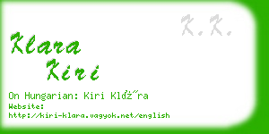 klara kiri business card